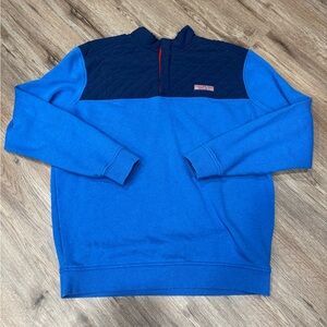 Mens Vineyard Vines Mesh Performance Quarter Zip Shep Shirt Blue L